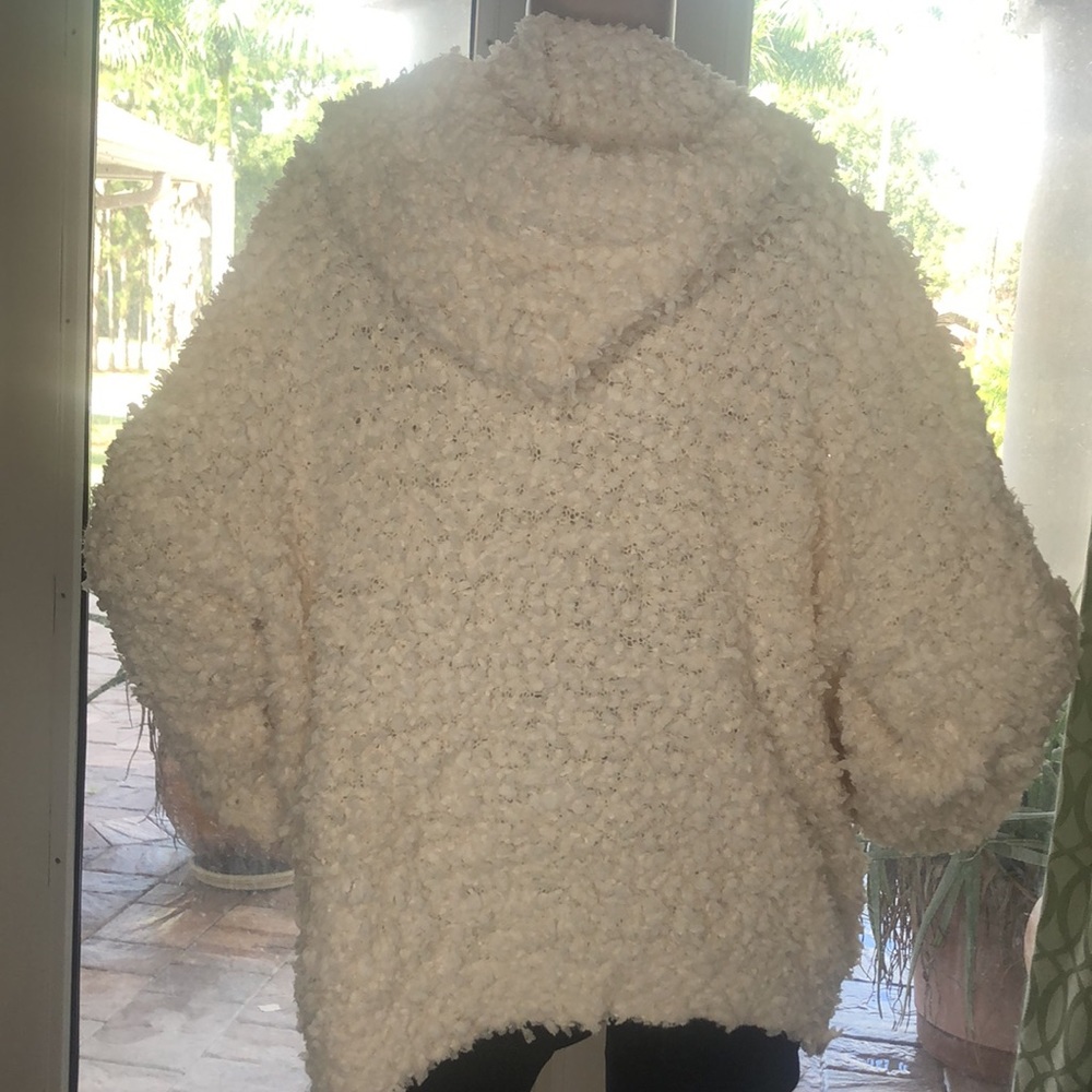 Ivory Hooded Fuzzy Sweater - Picture 9 of 10